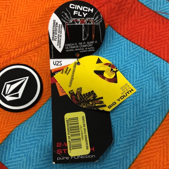 NEW VOLCOM Board Shorts Maguro Blocks Pure FUNction Big Boys Beach Pool 29/18 - Picture 13 of 16
